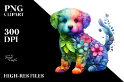 Vibrant Monkey made of Flowers PNG Product Image 2