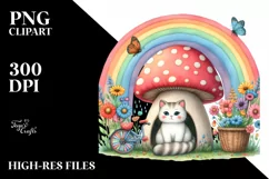 Colorful CAT House and Rainbow | Clipart Product Image 1