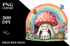 Colorful CAT House and Rainbow | Clipart Product Image 2