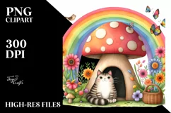 Colorful CAT House and Rainbow | Clipart Product Image 3