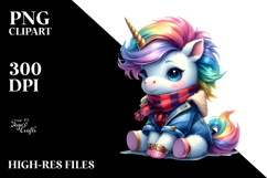 Vibrant Drawing Baby Unicorn PNG Product Image 2