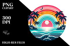 Retro Tropical Island Rainbow PNG Product Image 2
