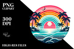 Retro Tropical Island Rainbow PNG Product Image 2