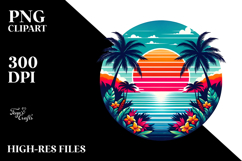 Retro Tropical Island Rainbow PNG Product Image 2