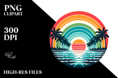 Tropical Rainbow Sunset Tshirt PNG Product Image 2