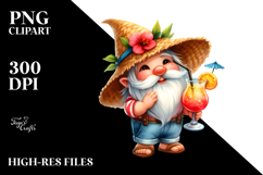 Whimsical Gnome Drinking Cocktail PNG Product Image 2