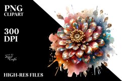 Abstract Shiny Zinnia Metallic Insertions | Clipart Product Image 3