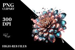 splash Shiny Zinnia Abstract | Sublimation | Clipart Product Image 1