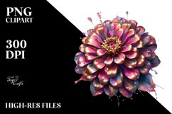 Abstract Shiny Zinnia Metallic Insertions | Clipart Product Image 3