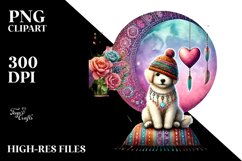 Colorful Boho Dog Holding Heart Product Image 2
