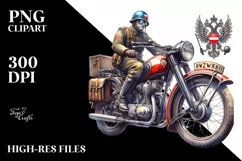 Vintage Motorcycle Oilish Clipart Product Image 3