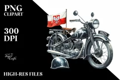 Vintage Motorcycle Oilish Clipart Product Image 1