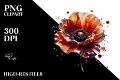 splash of Poppy Abstract Watercolor Product Image 1