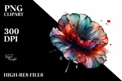 splash of Poppy Abstract Watercolor Product Image 3