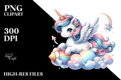 Pastel Cute Unicorn Playful Comet | Clipart Product Image 3
