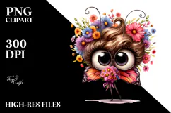 Funny Large Flower Bouquet Butterfly | Sublimation Clipart Product Image 2