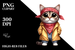 Watercolor Cat Wearing Raincoat | Sticker Product Image 2