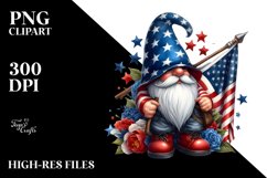 Patriotic Gnome Artwork | Watercolor Clipart Product Image 3