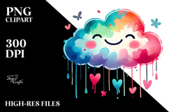Smiling Cloud with Hearts, Colorful PNG Product Image 2