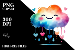 Smiling Cloud with Hearts, Colorful PNG Product Image 2