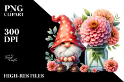 Gnome with Big Hat Watercolor PNG Product Image 2