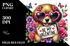Puppy with Heart Sunglasses PNG Product Image 2