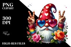 Valentines Gnome with Sunglasses, PNG Product Image 2