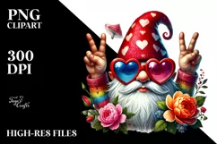 Valentines Gnome Victory Sign PNG Product Image 2