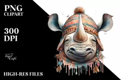 Funny Rhino Tongue Out Clipart Product Image 3