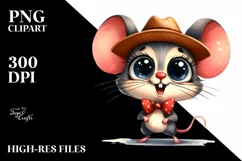 Watercolor Mouse with Goofy Smile | Summer Clipart Product Image 3