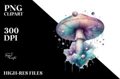 Mystical Celestial Mushroom,Watercolor PNG Product Image 3
