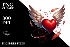 Digital Painting Wings Heart PNG Product Image 2