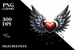 Digital Painting Wings Heart PNG Product Image 2