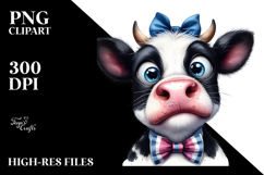 Funny Cow with Bow and Tie, PNG Product Image 2