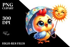 Vibrant Watercolor Goofy Cute Baby Chicken PNG Product Image 2