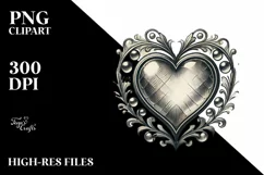 Hand Drawn Heart Vintage PNG Product Image 2