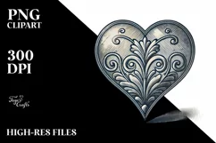 Hand Drawn Heart Vintage PNG Product Image 2