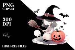 Simple Funny Halloween Clipart with Witch PNG Product Image 2