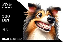 Funny Goofy Collie Watercolor Clipart Product Image 1