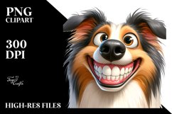 Funny Goofy Collie Watercolor Clipart Product Image 3