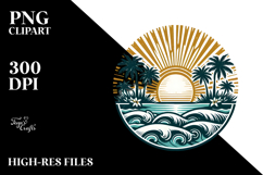 Vintage Tropical Island Sun PNG Product Image 2