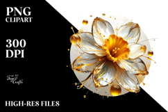 Abstract Glossy Narcissus PNG Product Image 2