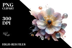 Abstract Glossy Anemone Flower PNG Product Image 2