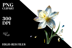 Daffodil with Metallic Insertions PNG Product Image 2