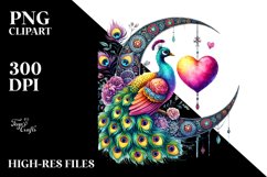 Colorful Boho Peacock Holding Heart Product Image 2