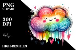 Smiling Cloud with Hearts PNG Product Image 2