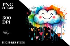 Smiling Cloud with Hearts PNG Product Image 2