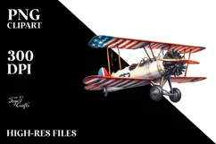 Vintage Biplane with Confetti, High-Res PNG Product Image 2