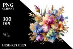Colorful Abstract Bouquet with Iris | Sticker Product Image 2