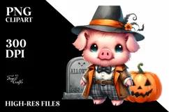 Vibrant Halloween Pig Costume | Sublimation | Clipart Product Image 1